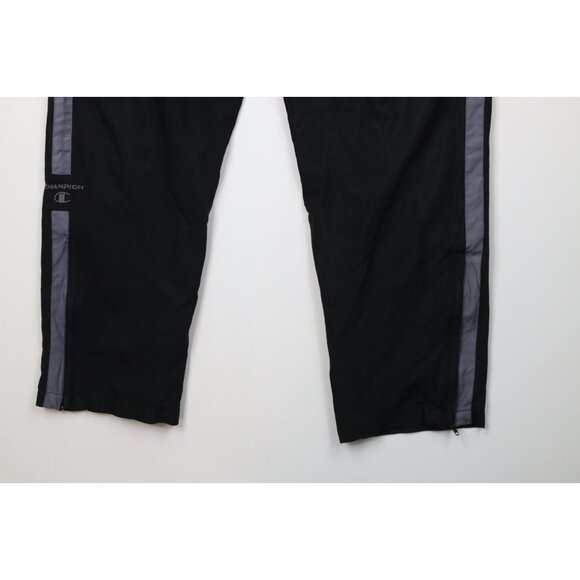 Vintage 90s Champion Mens Medium Faded Spell Out Lined Wide Leg Microfiber Pants - Picture 5 of 15